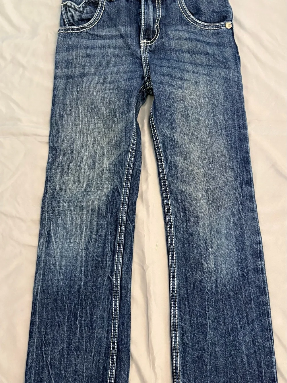 Boys Wrangler Boot Cut Blue Denim Jeans